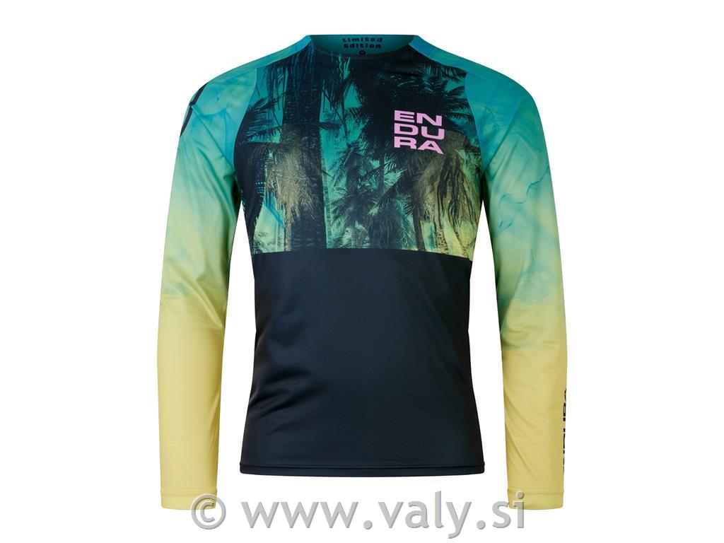 Endura majica Tropical L/S Print LTD modra rumena zelena