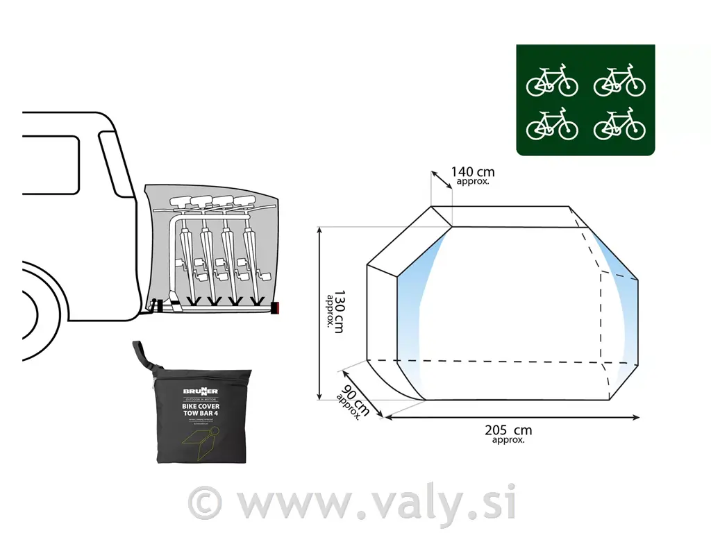 Brunner pokrivalo za kolesa Bike Cover TB2 za 4 kolesa