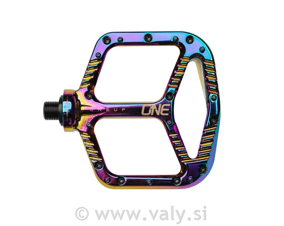 OneUp flat pedala aluminij OIL SLICK mavrična